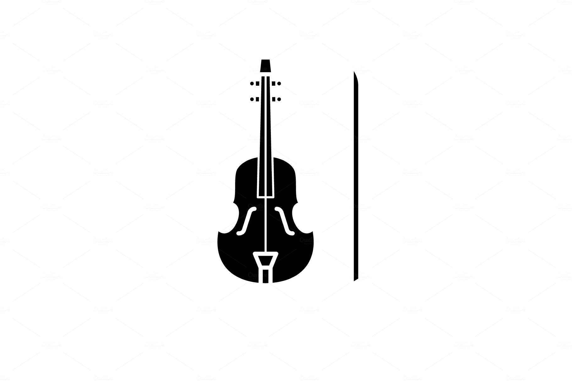 Violin black icon, vector sign on cover image.
