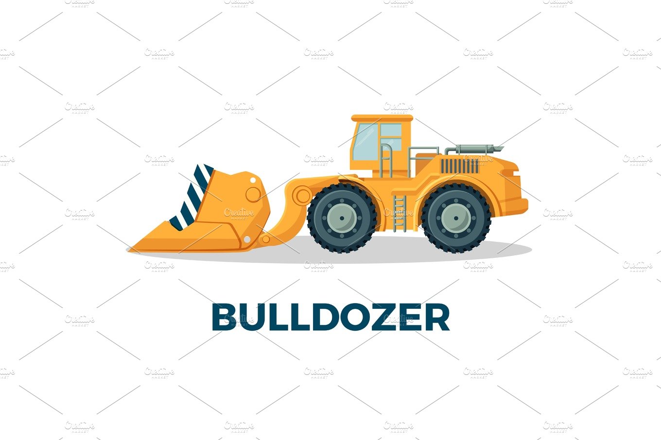 Bulldozer crawler tracked tractor equipped with substantial metal plate cover image.