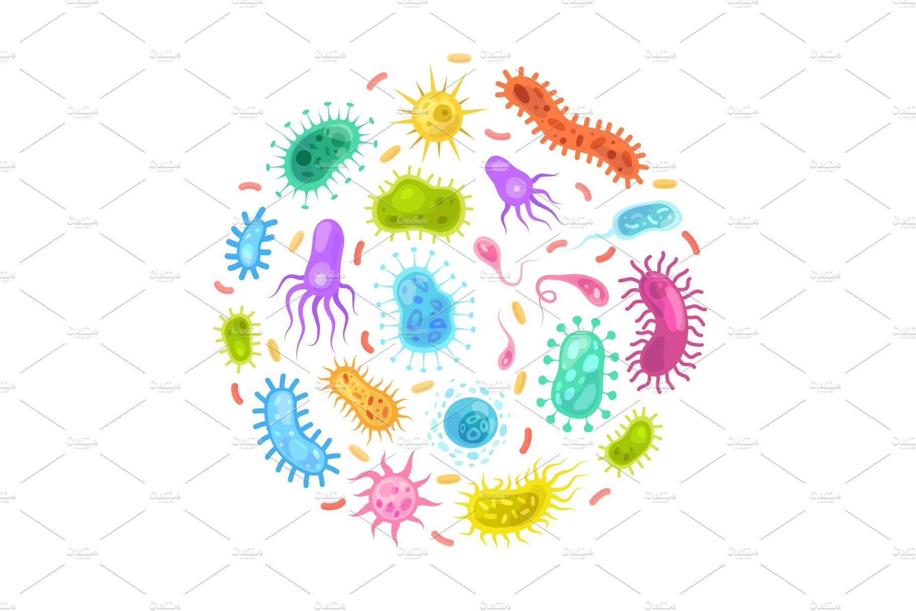 Bacteria germ. Monster viruses cover image.