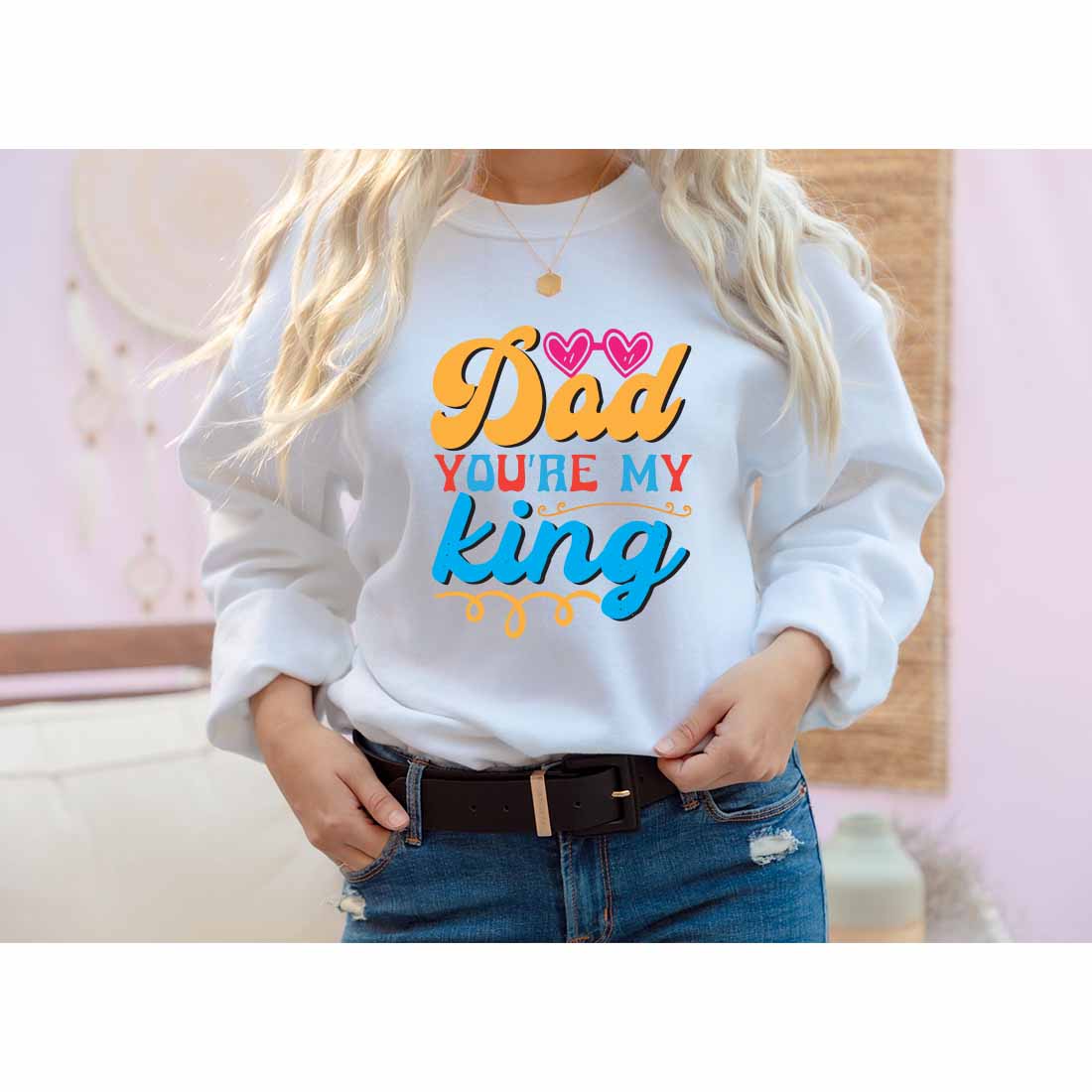 Dad You're My King Retro t-shirt Designs preview image.