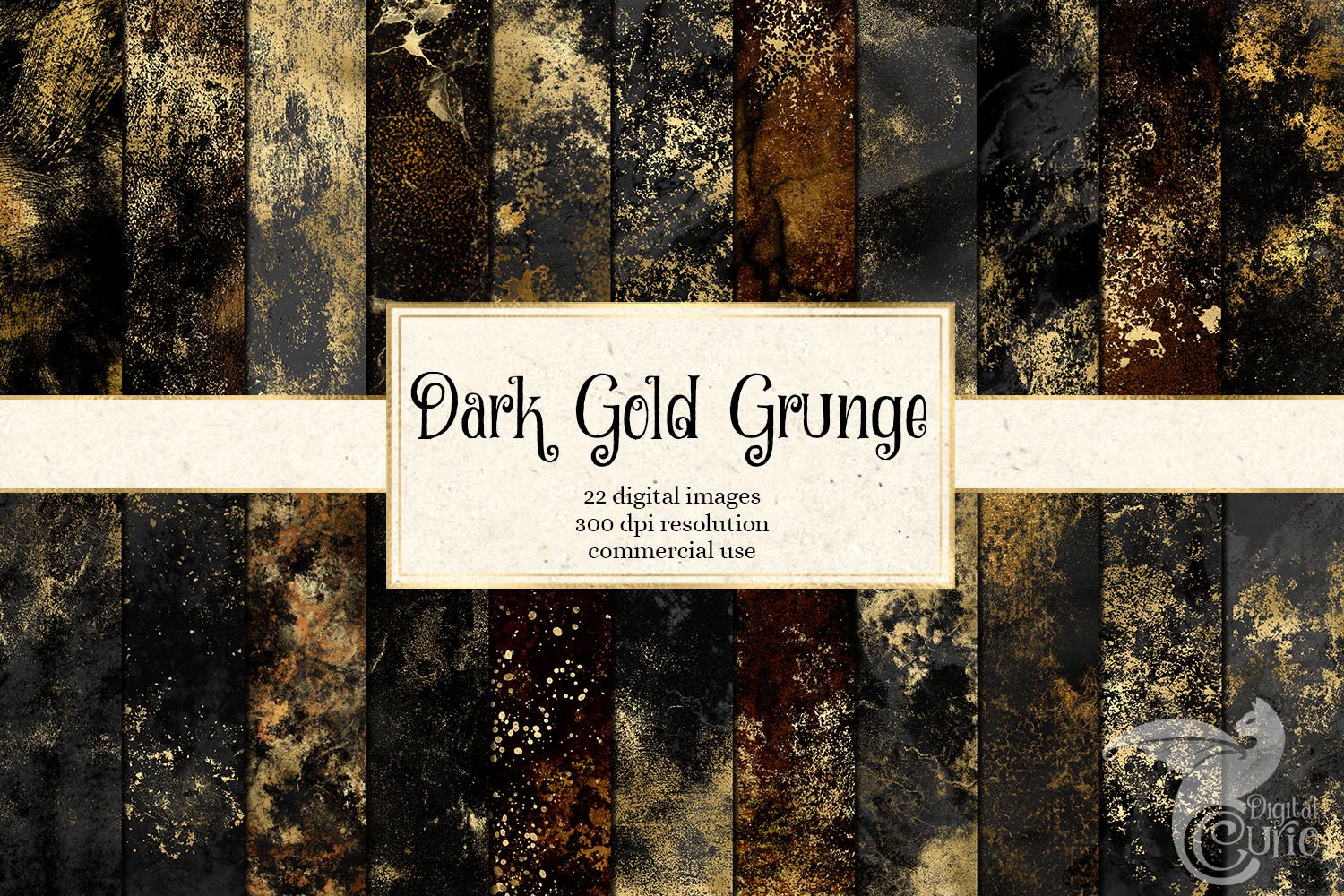 Dark Gold Grunge Textures cover image.