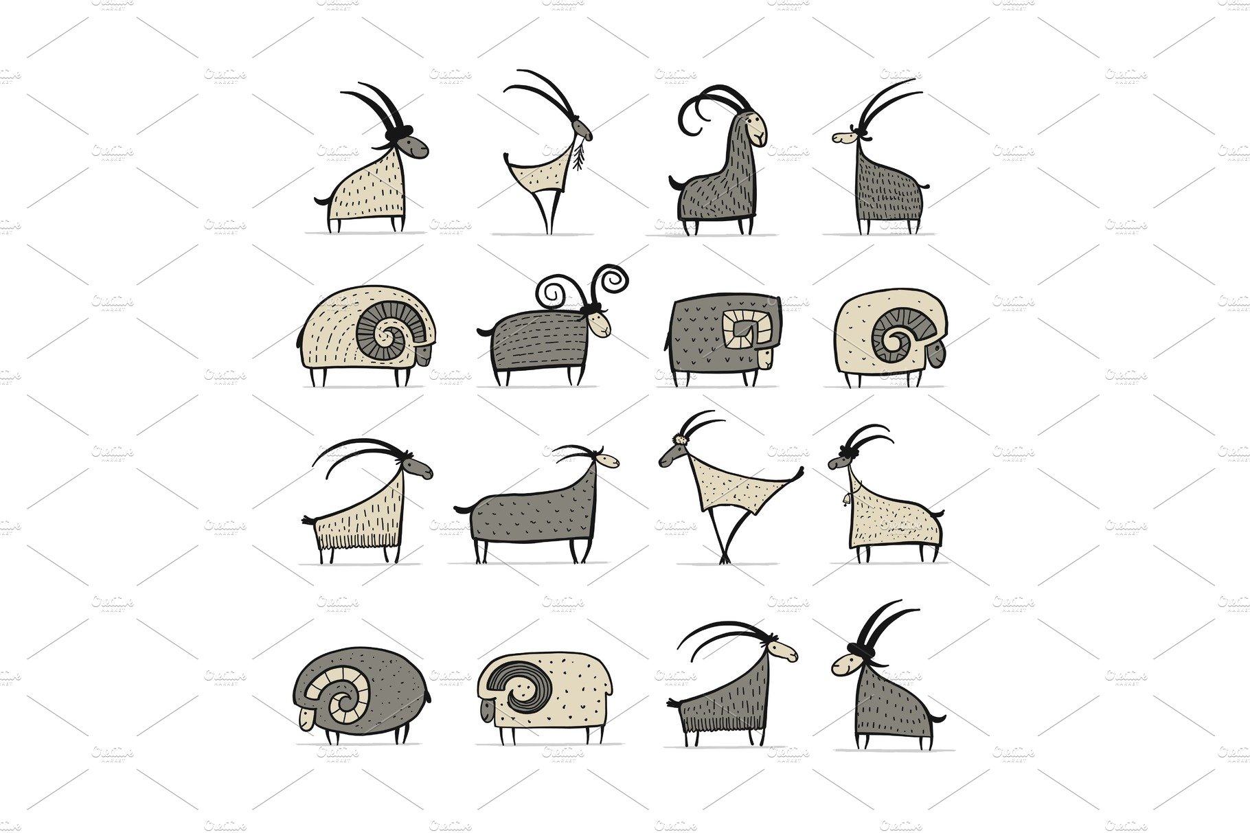 Goats and rams collection for your cover image.