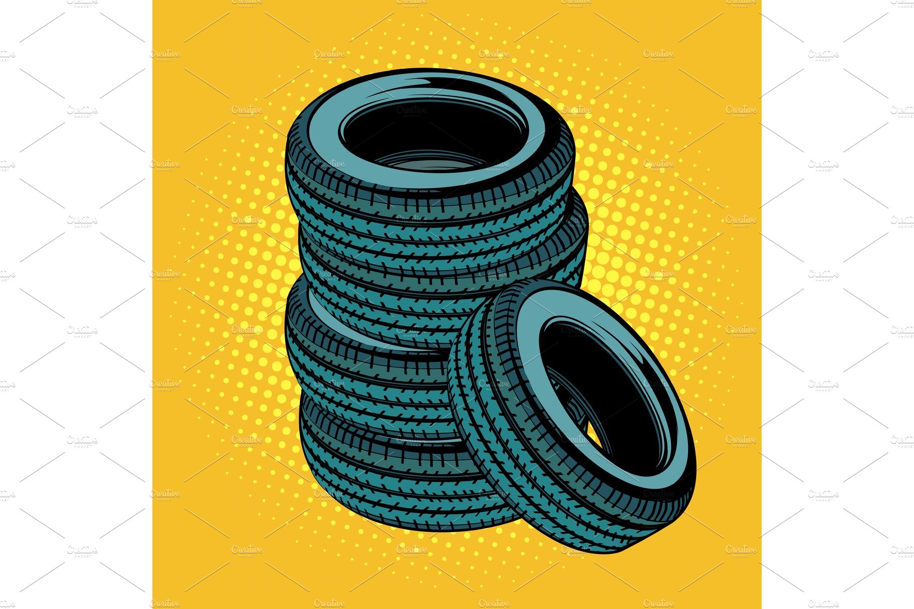 A stack of car tires cover image.