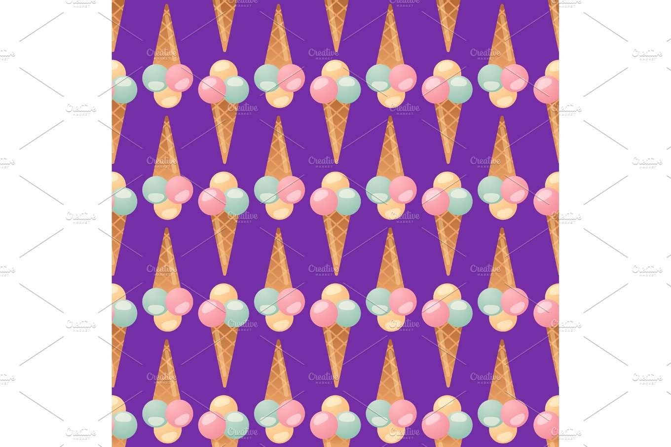 ice cream seamless pattern background dessert vector illustration food swee... cover image.