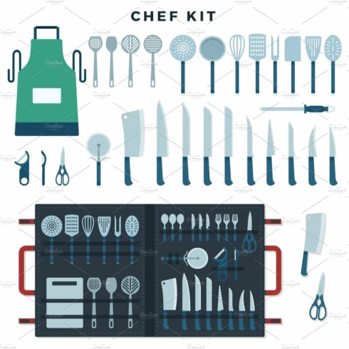 Chef kitchen tools set. Collection cover image.