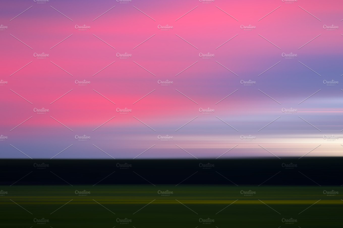 Horizontal sunset landscape motion blur background cover image.