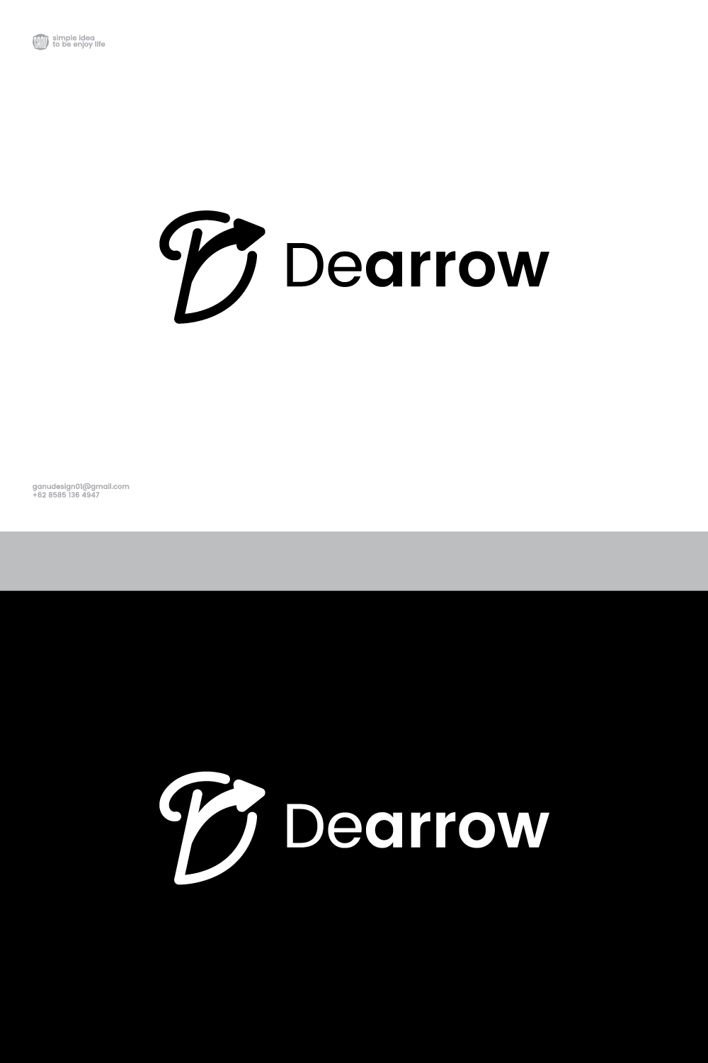 D letter logo with Arrow design for your company pinterest preview image.