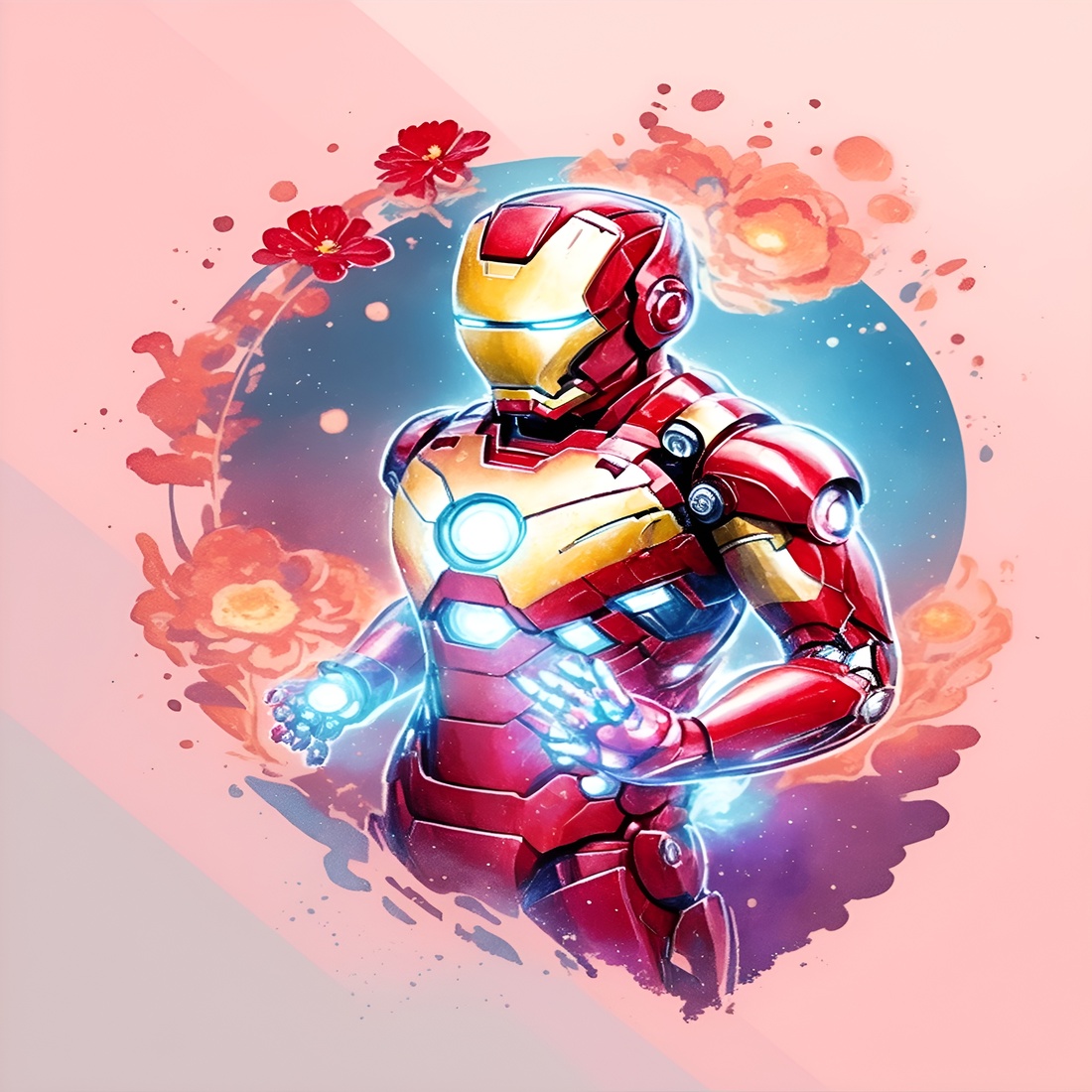 The Iron Man fire T-shirt design preview image.