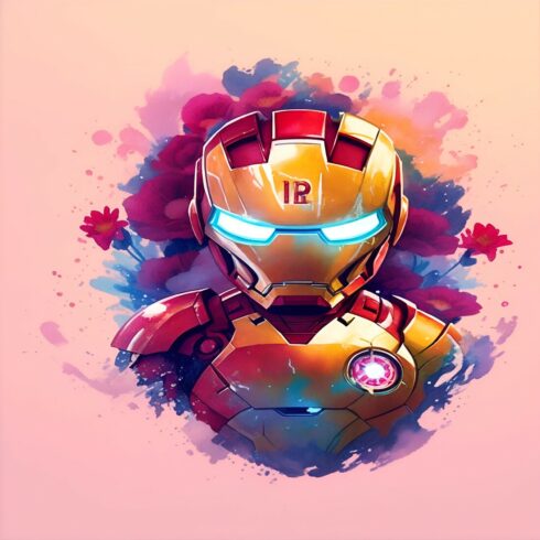 The Iron Man fire T-shirt design cover image.