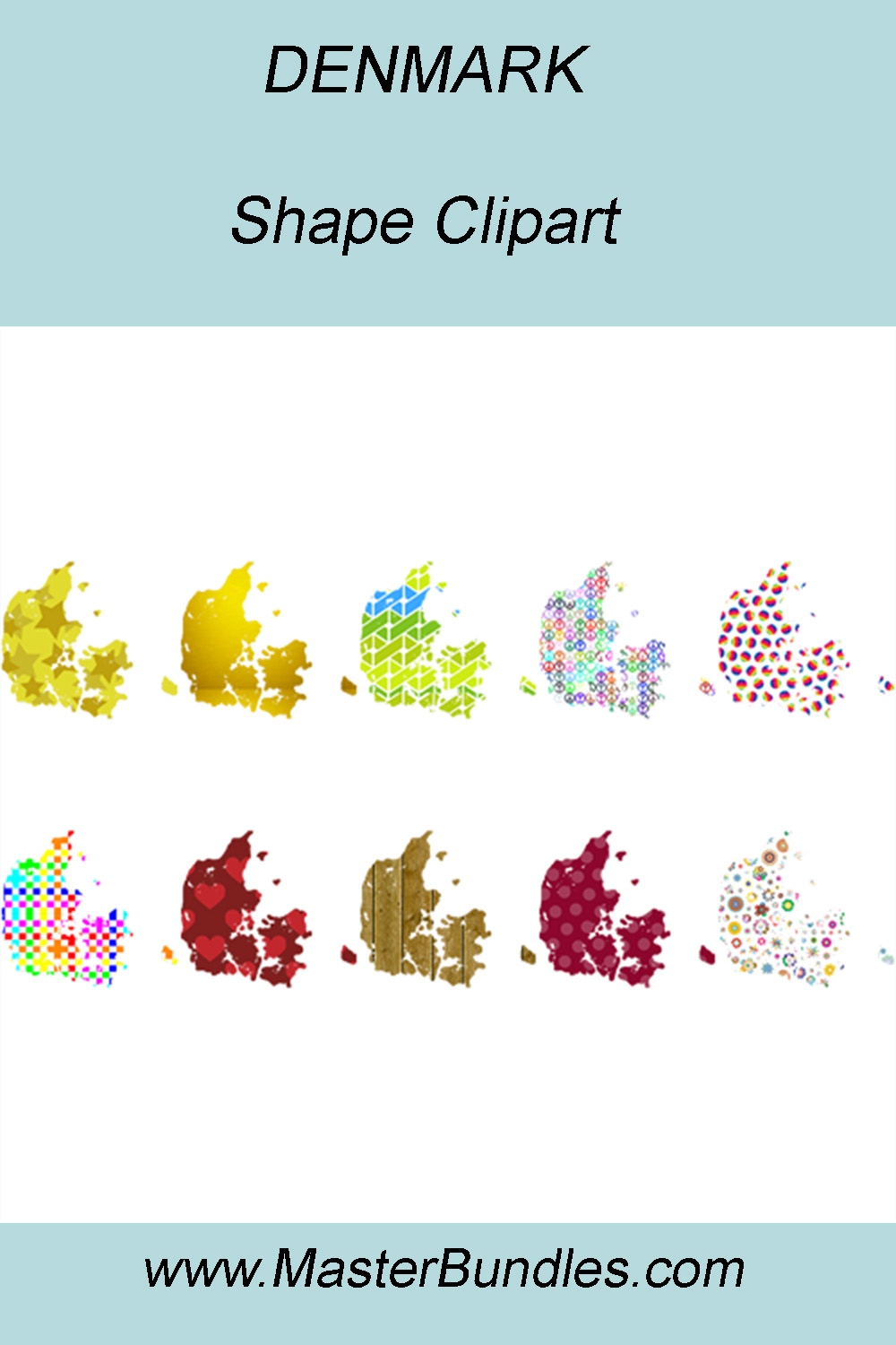 DENMARK SHAPE CLIPART ICONS pinterest preview image.