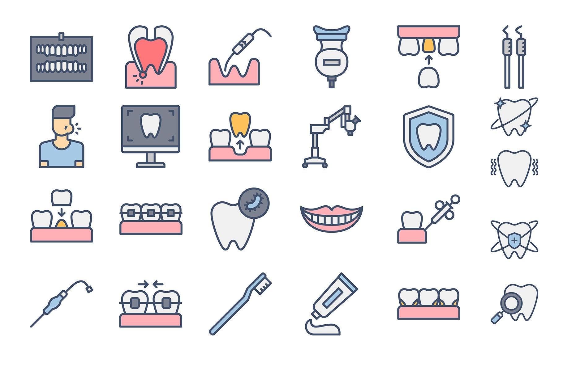 Dental Icon Pack 3 Styles preview image.