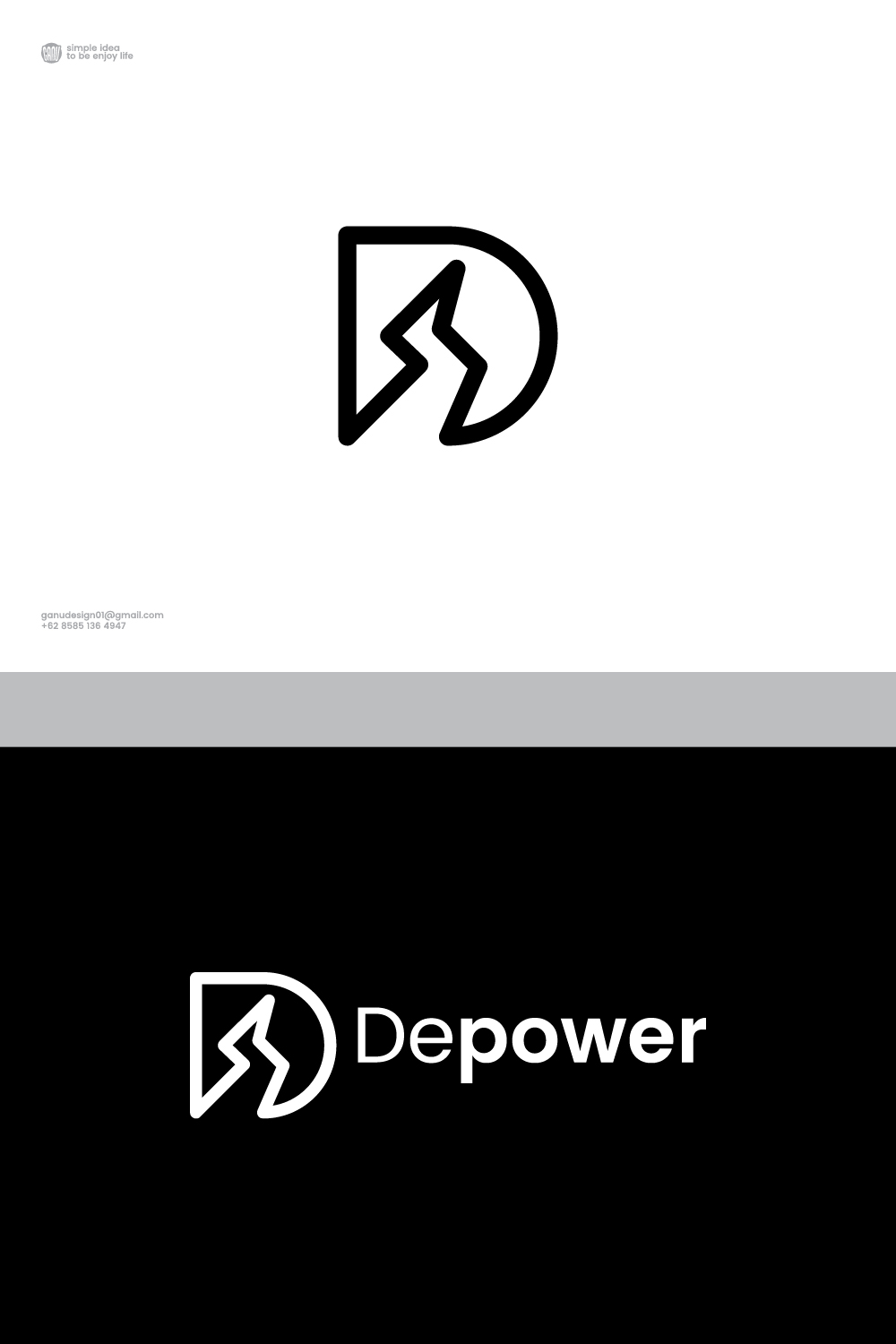 Letter D logo electric energy illustration Design pinterest preview image.