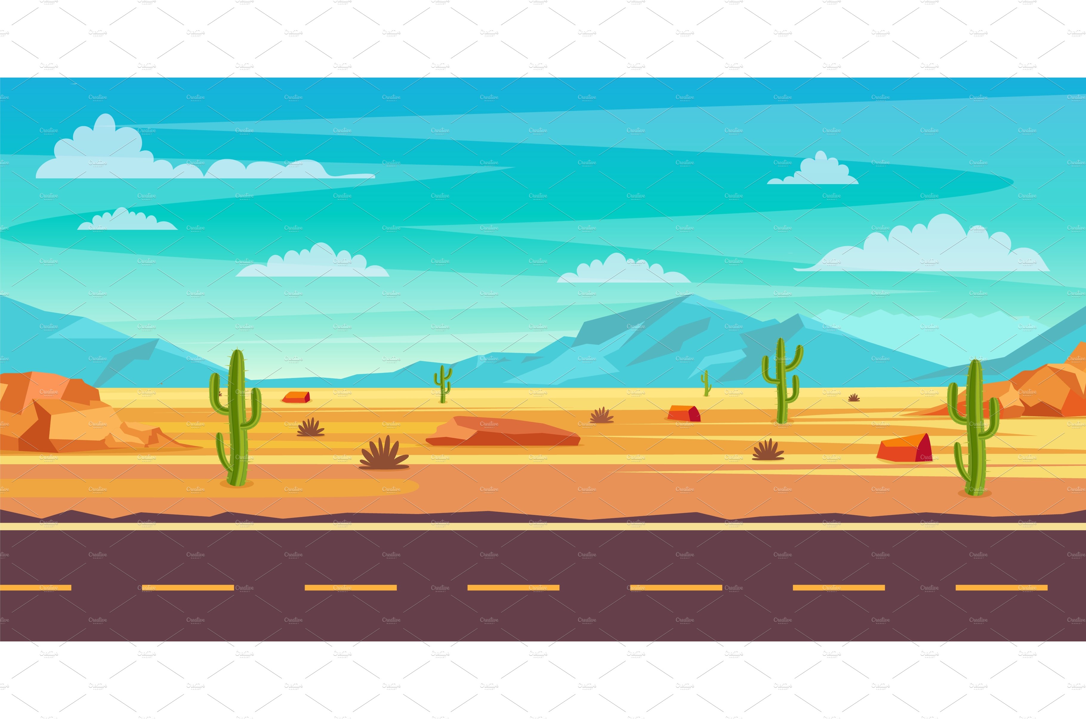 desert landscape illustration cover image.