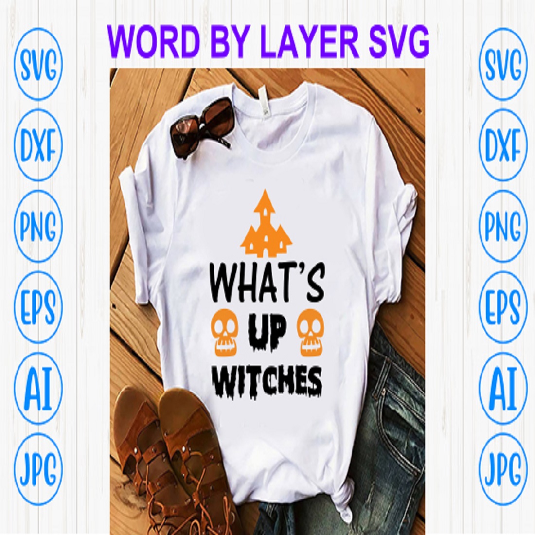 What's up witches svg cut file preview image.