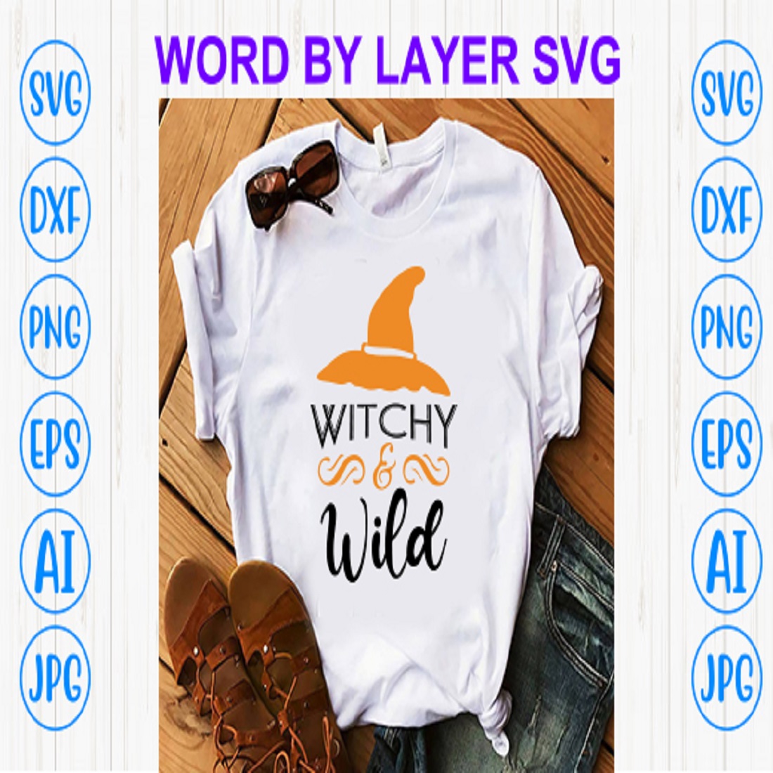 Witchy and wild svg design preview image.