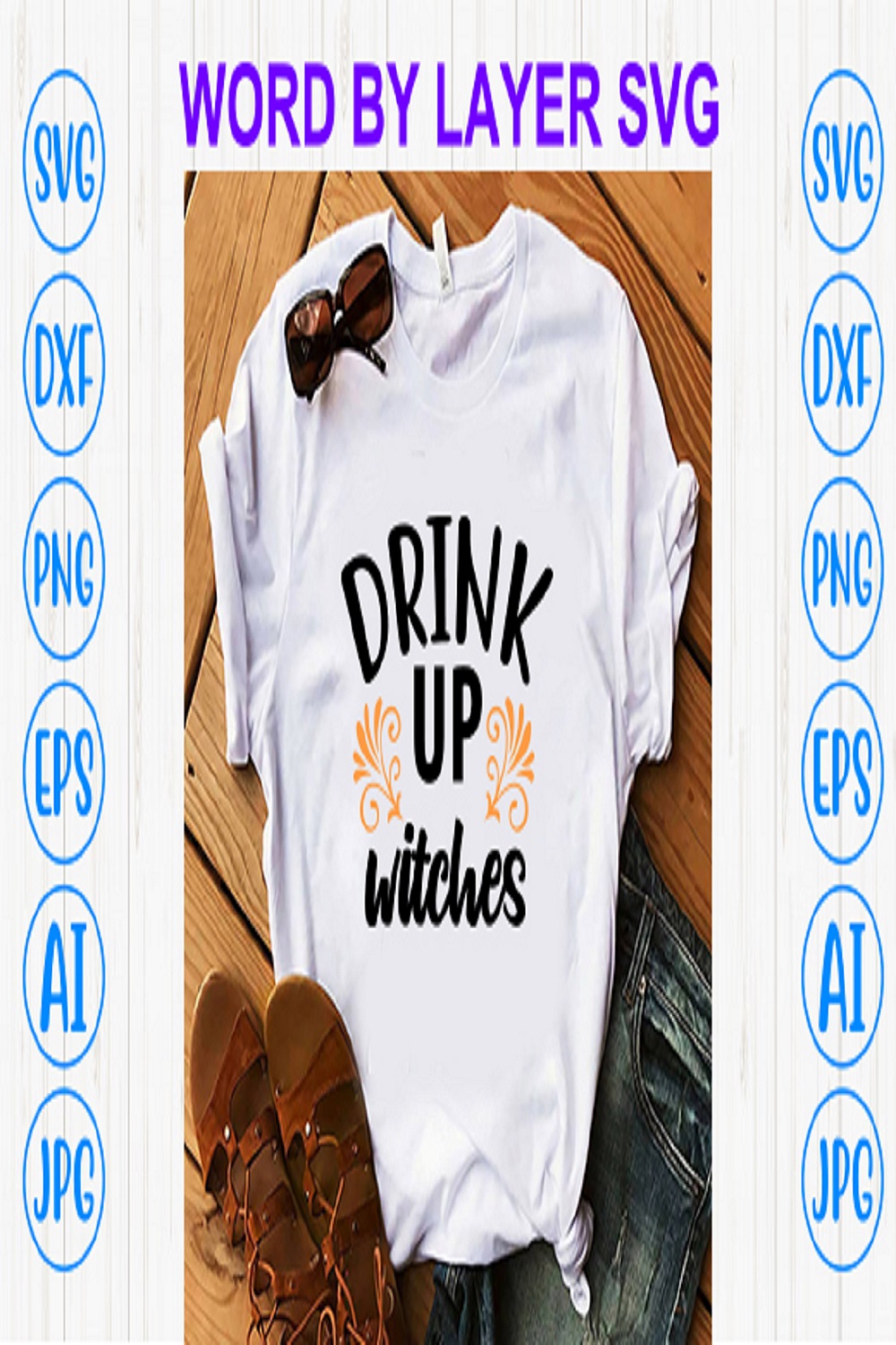 Drink up witches svg file pinterest preview image.