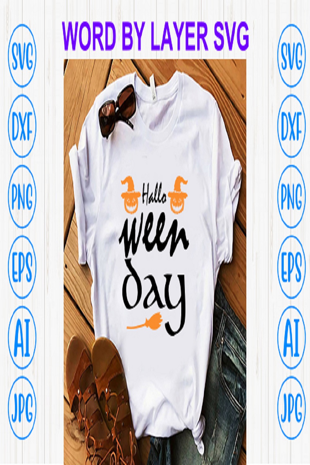 Halloween day svg cutting file pinterest preview image.