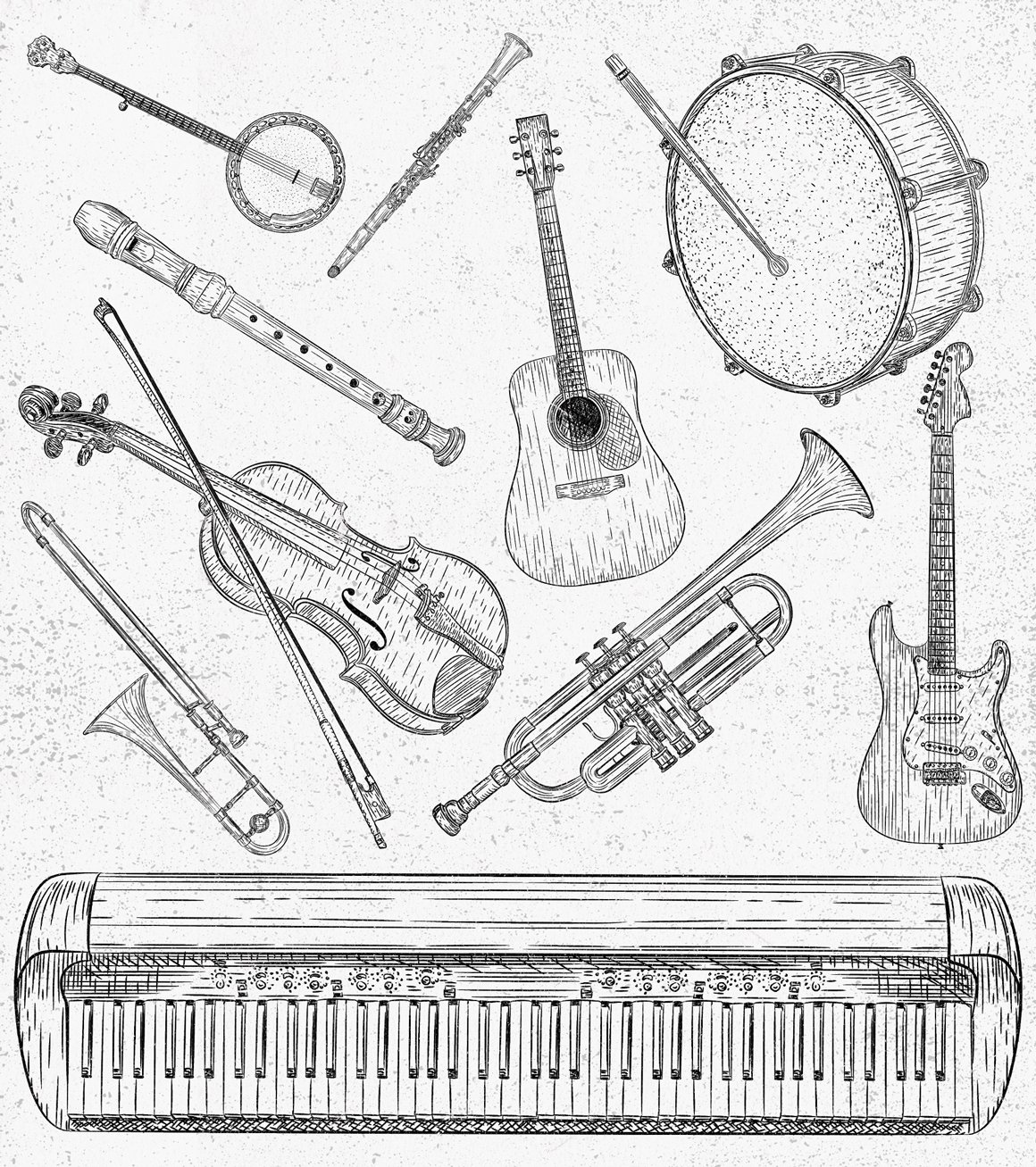 10 Vintage Musical Instruments preview image.