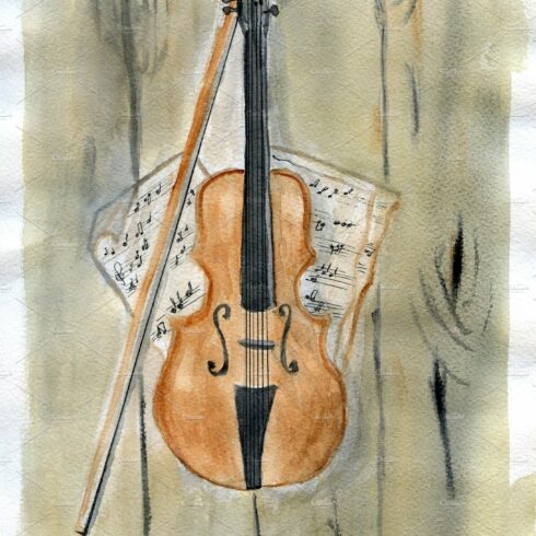 violin. watercolor cover image.