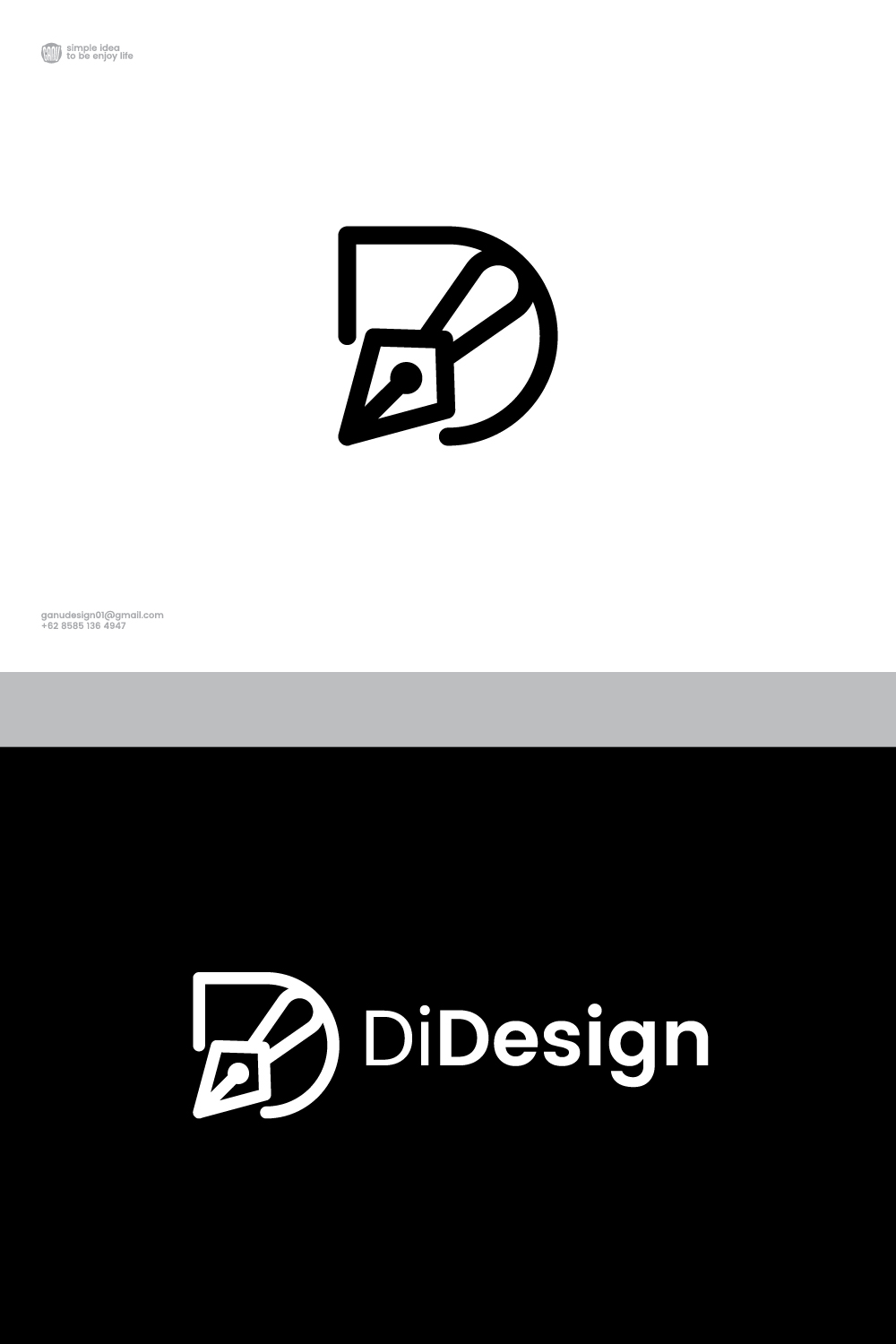 D pen letter logo design pinterest preview image.