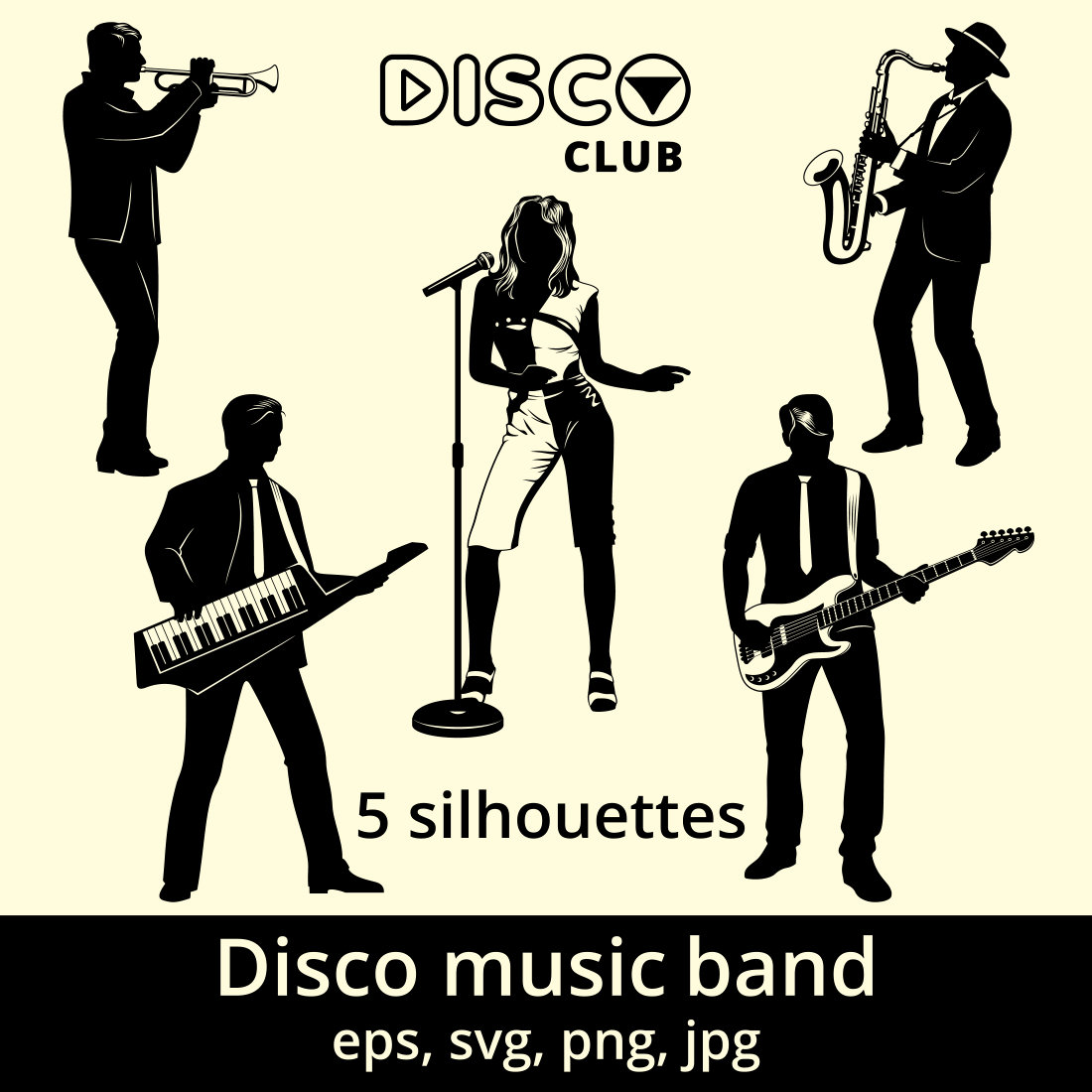 Disco Band Silhouettes SVG cover image.