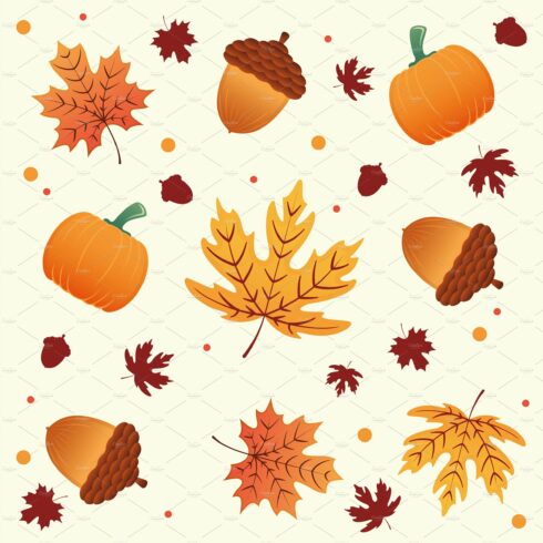 Autumn seamless pattern background cover image.