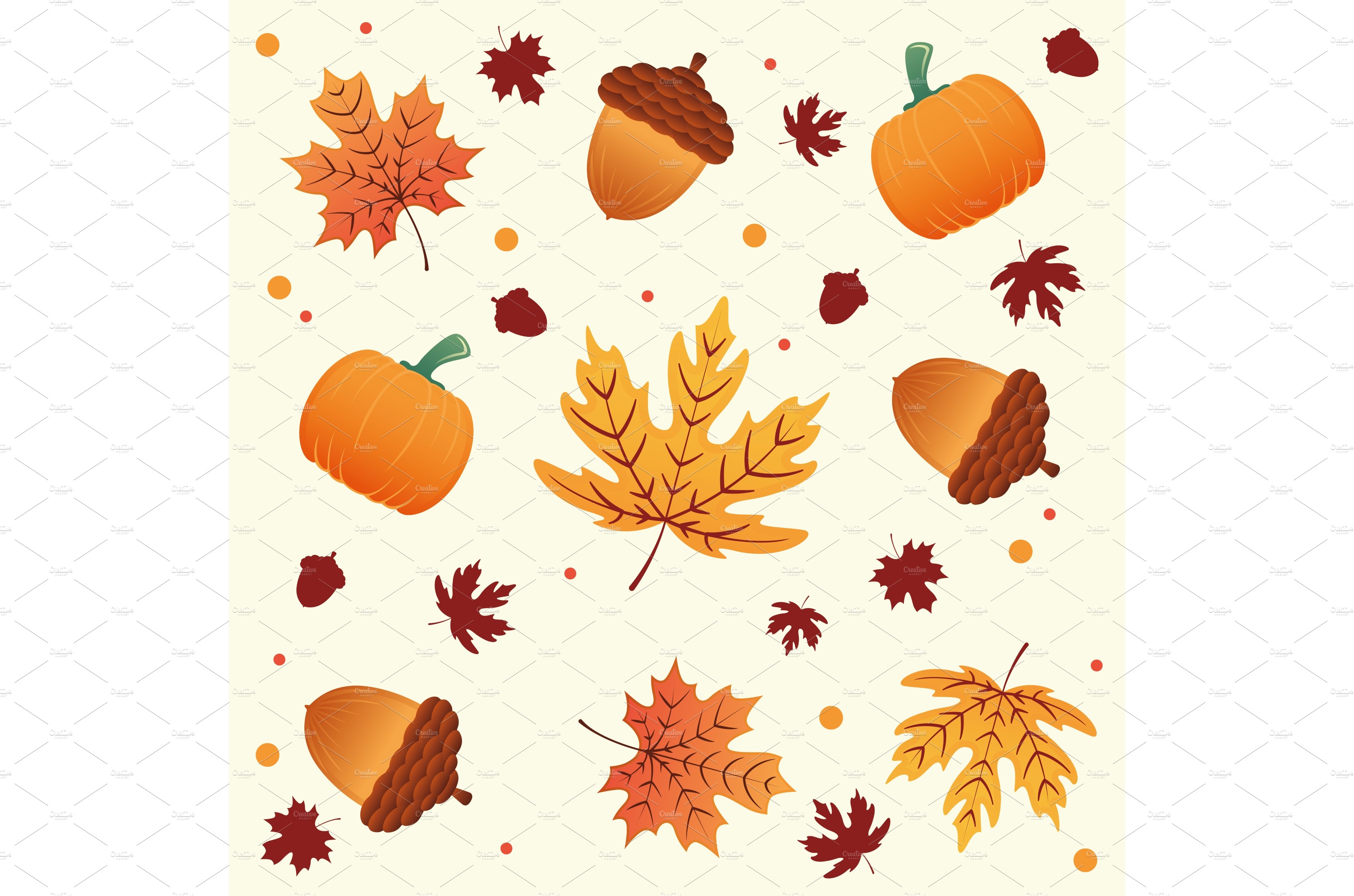 Autumn seamless pattern background cover image.