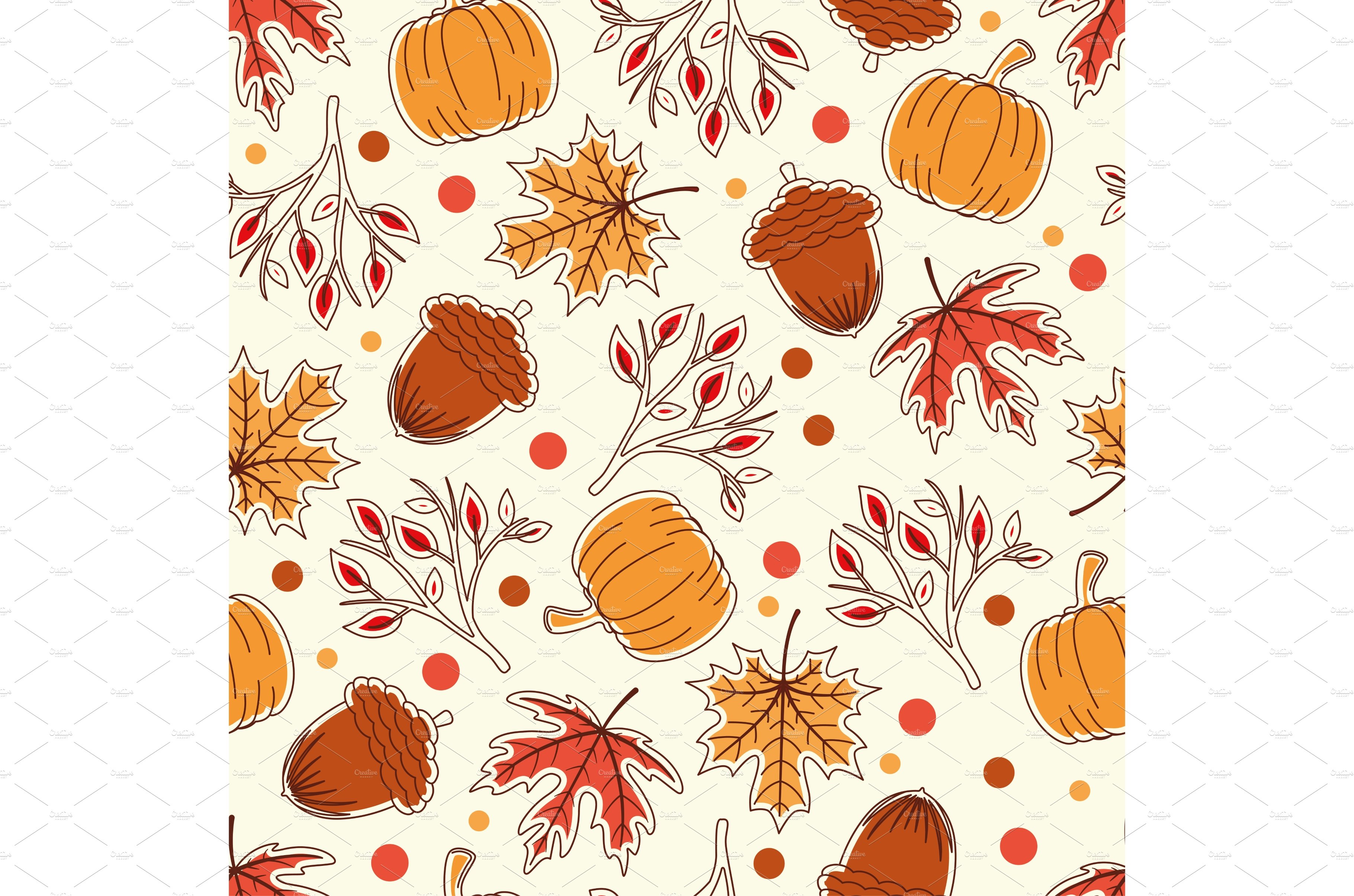 Autumn seamless pattern background cover image.