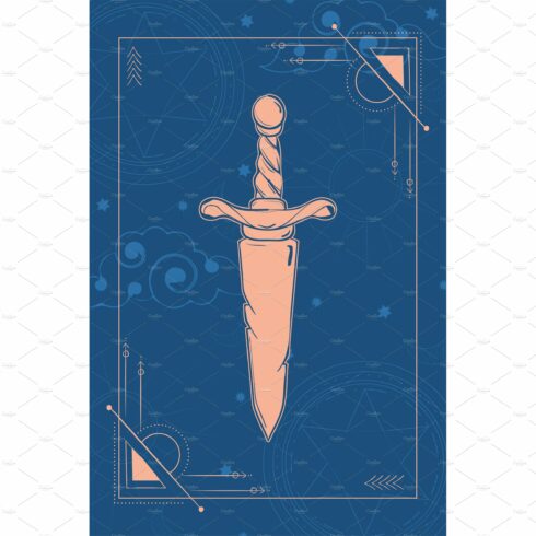 Tarot card with esoteric dagger cover image.
