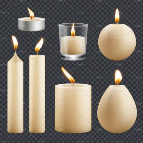 Candles collection. Decorative cover image.