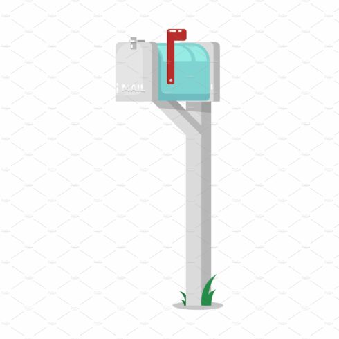 Outdoor mailbox on pillar isolated cover image.