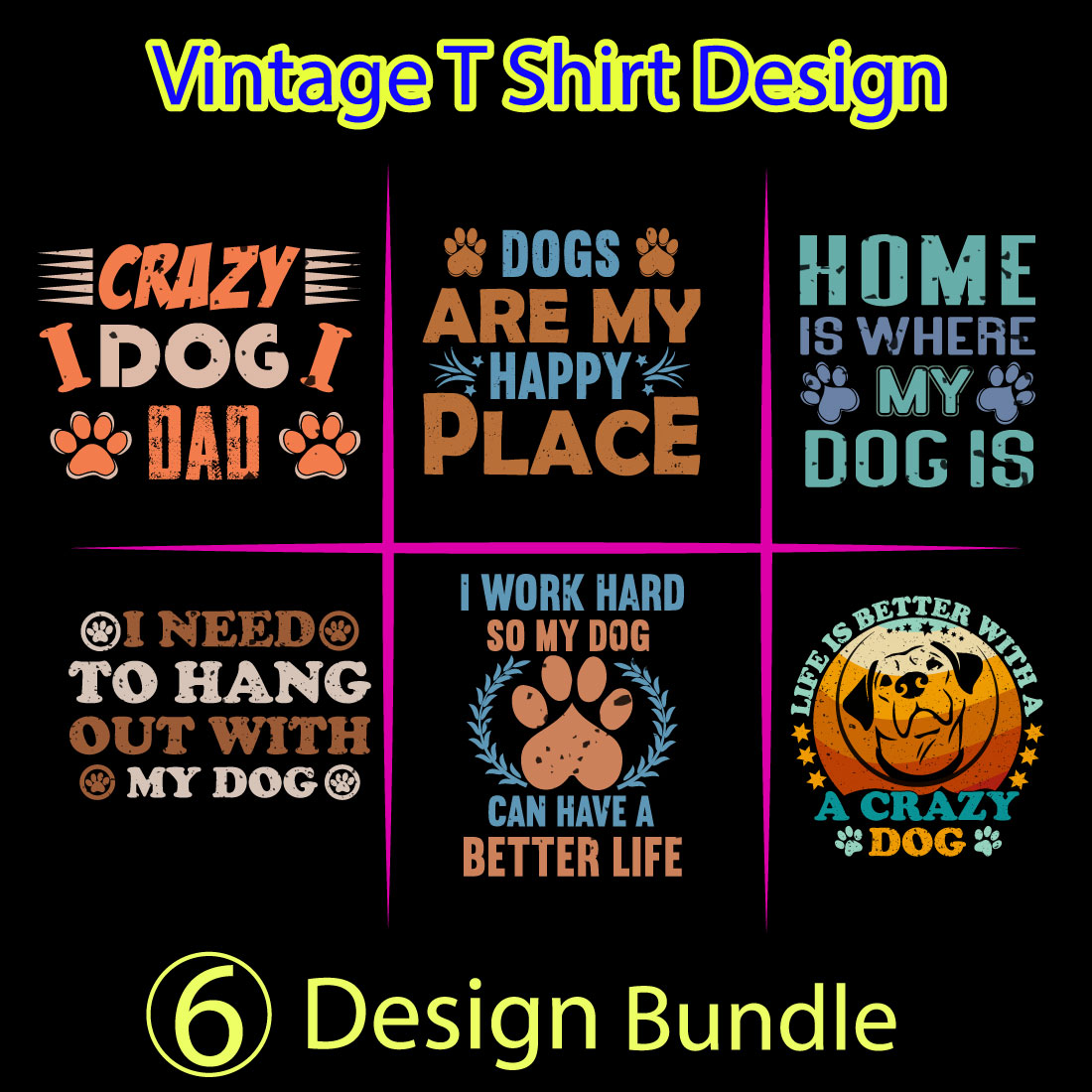 Dog-t-shirt-design-bundle cover image.