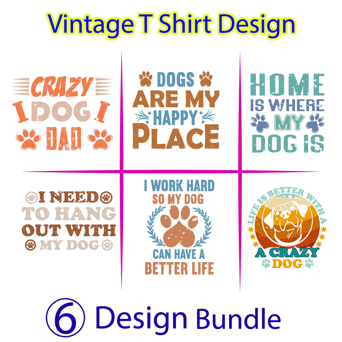 Dog-t-shirt-design-bundle preview image.