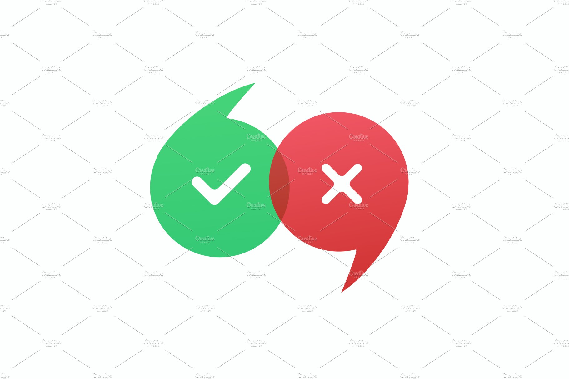 Red and green check marks vector cover image.