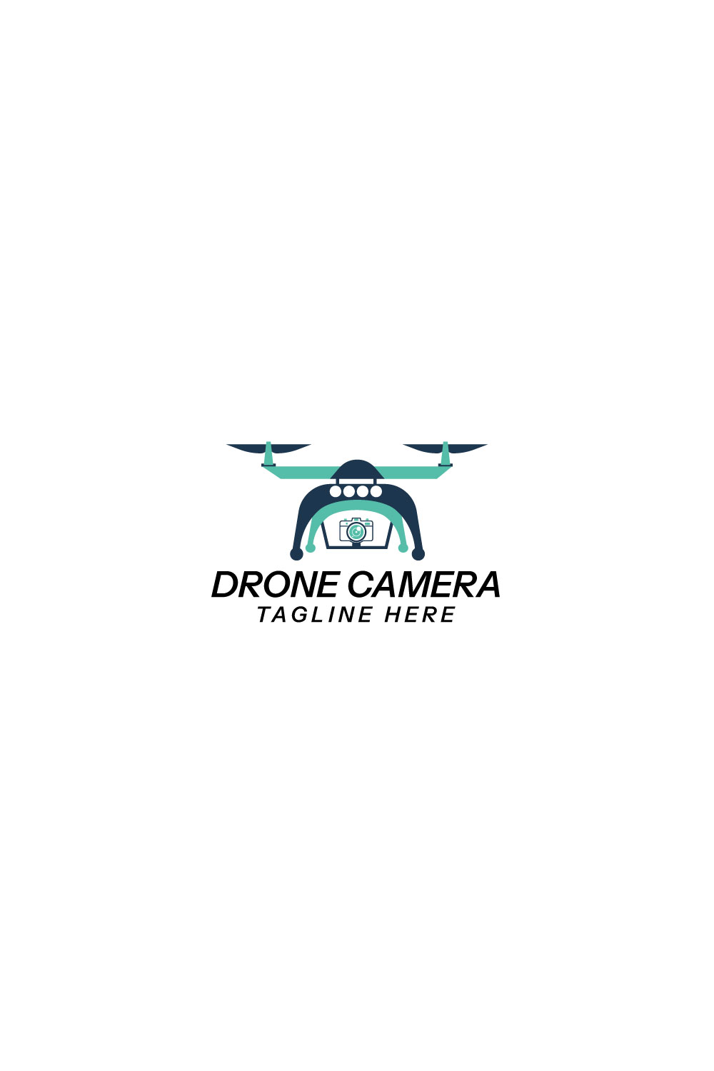 Drone with camera vector logo design template pinterest preview image.