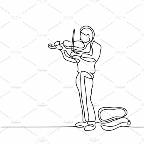 Street musician playing violin cover image.
