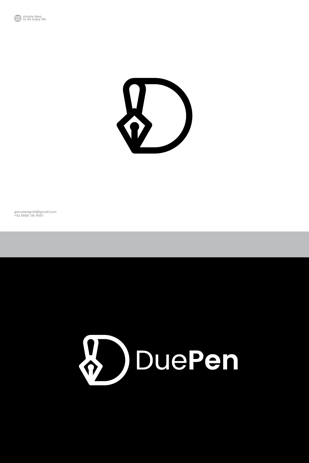 D letter logo with pen tool pinterest preview image.