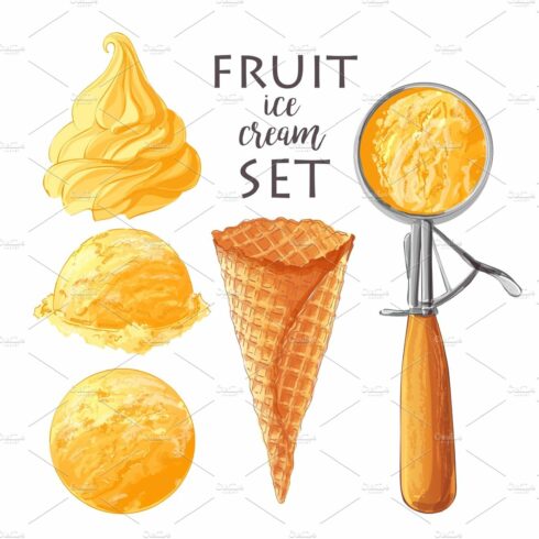Set of Vector ice creams cover image.