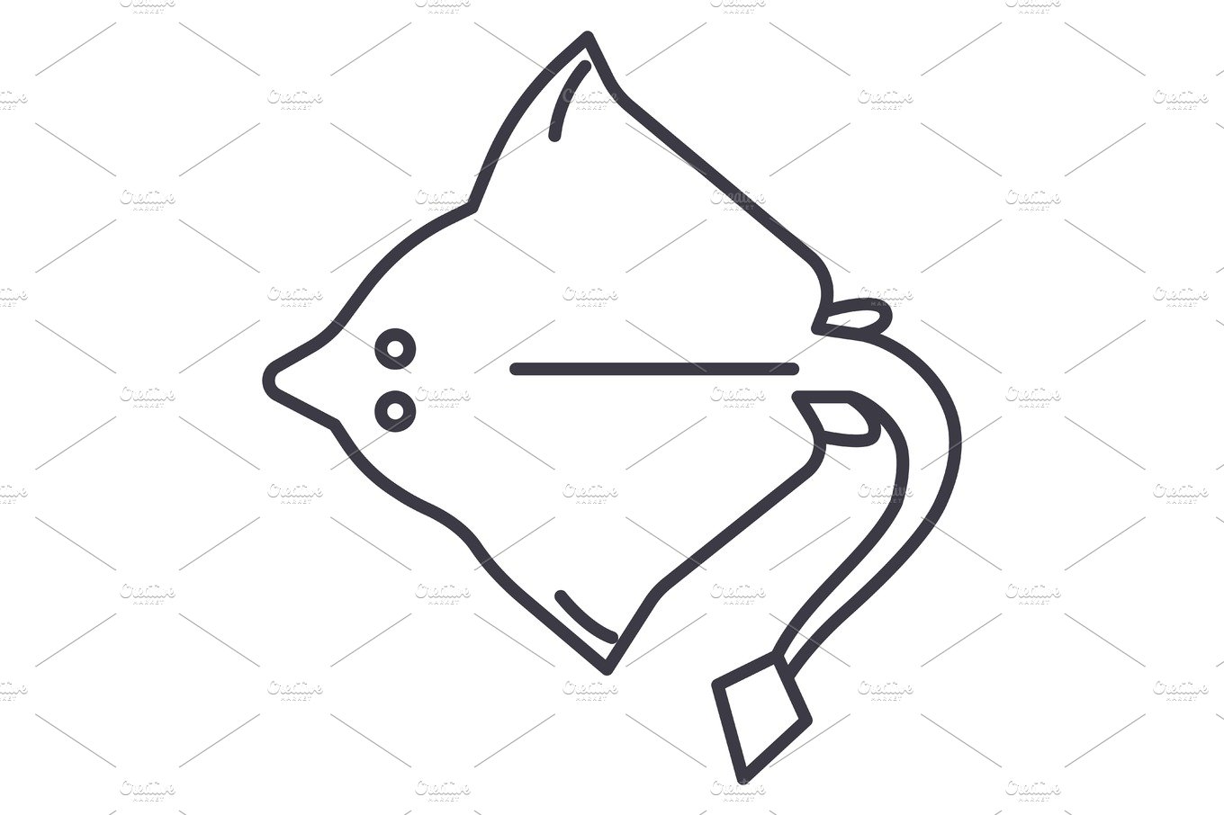 stingray vector line icon, sign, illustration on background, editable strokes cover image.