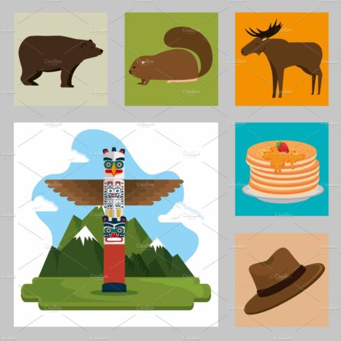 canadian culture set icons cover image.