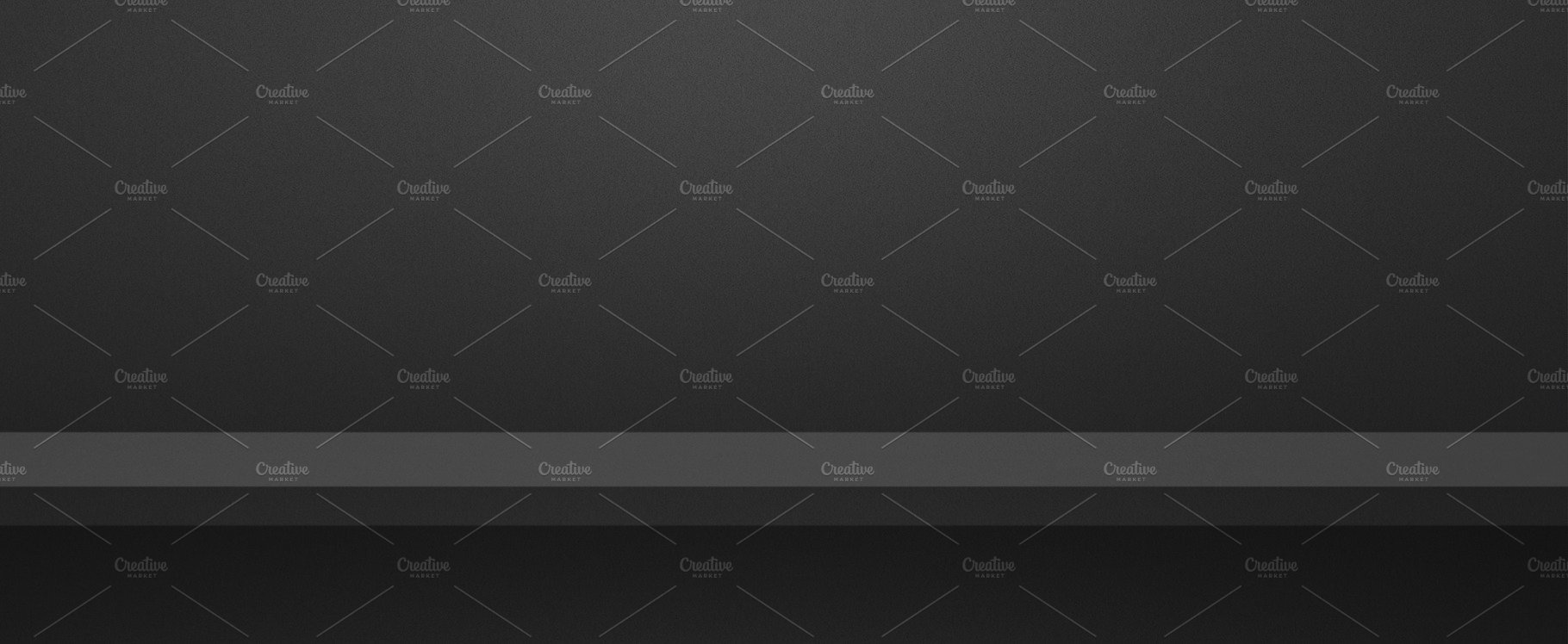 Empty shelf on a black wall. Background template. Horizontal ban cover image.