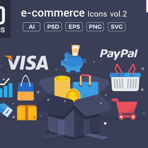 eCommerce / Shopping Vector Icons V2 cover image.