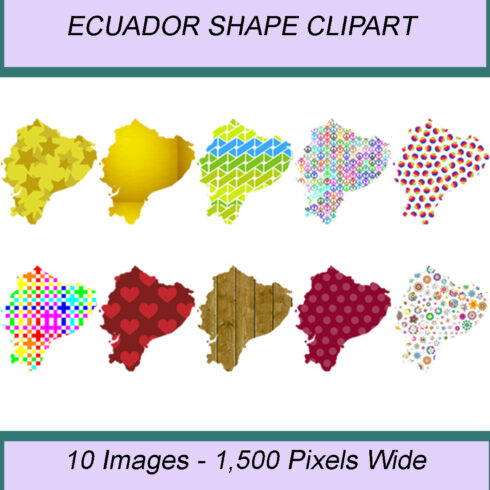 ECUADOR SHAPE CLIPART ICONS cover image.