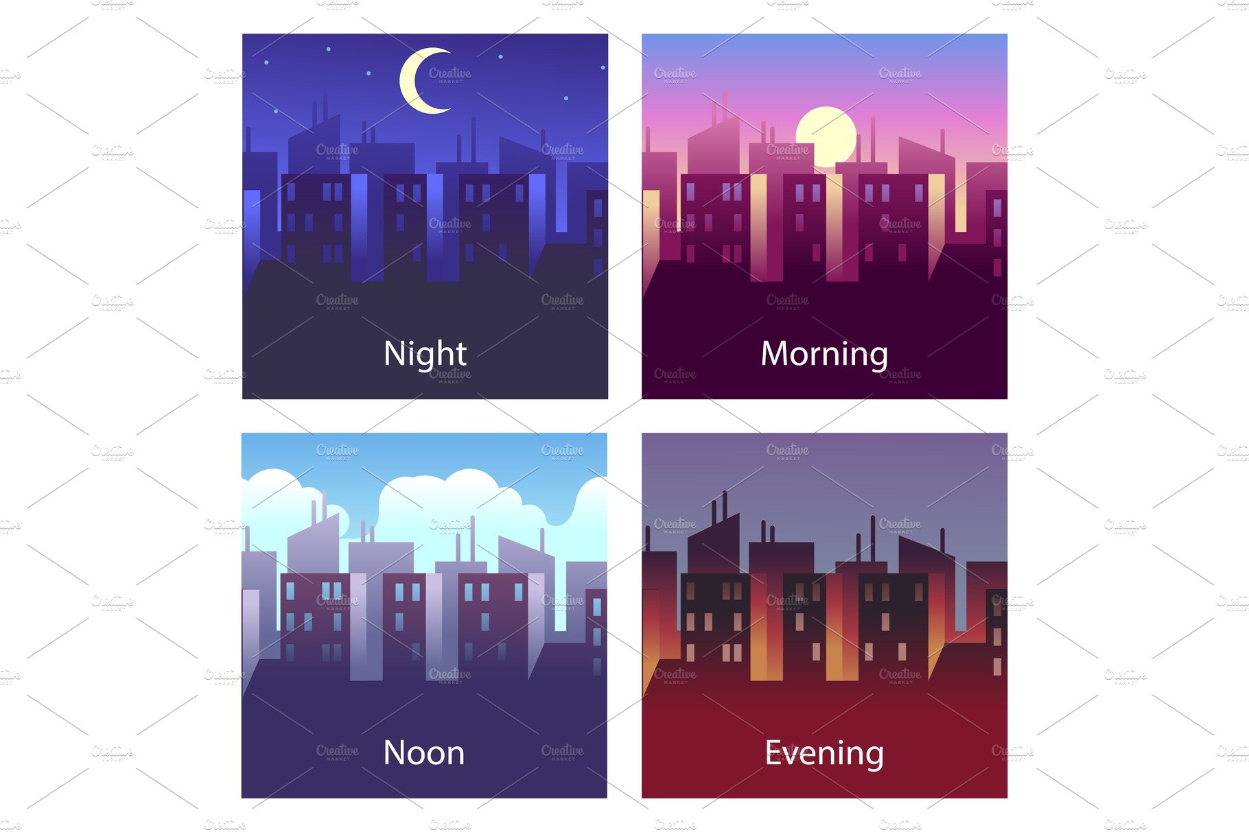 Different times of day. Night and cover image.