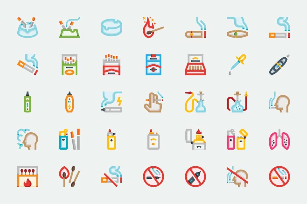 Basicons / Smoking Icons – MasterBundles