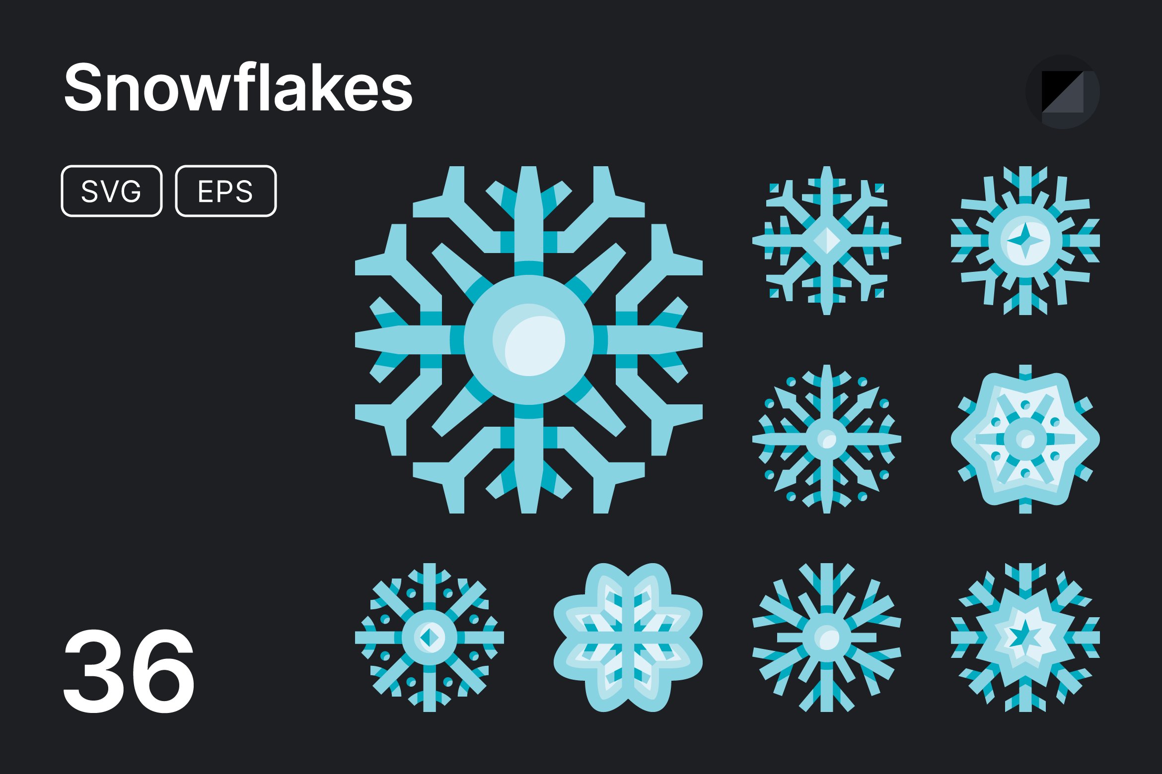 Basicons / Weather / Snowflakes cover image.