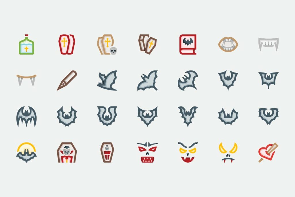 Basicons / Vampires Icons – MasterBundles