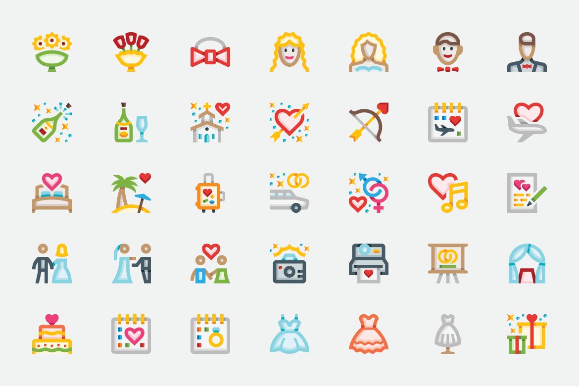 Basicons / Holidays / Wedding Icons preview image.