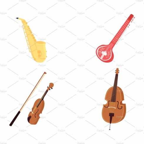 Classical musical instruments set cover image.