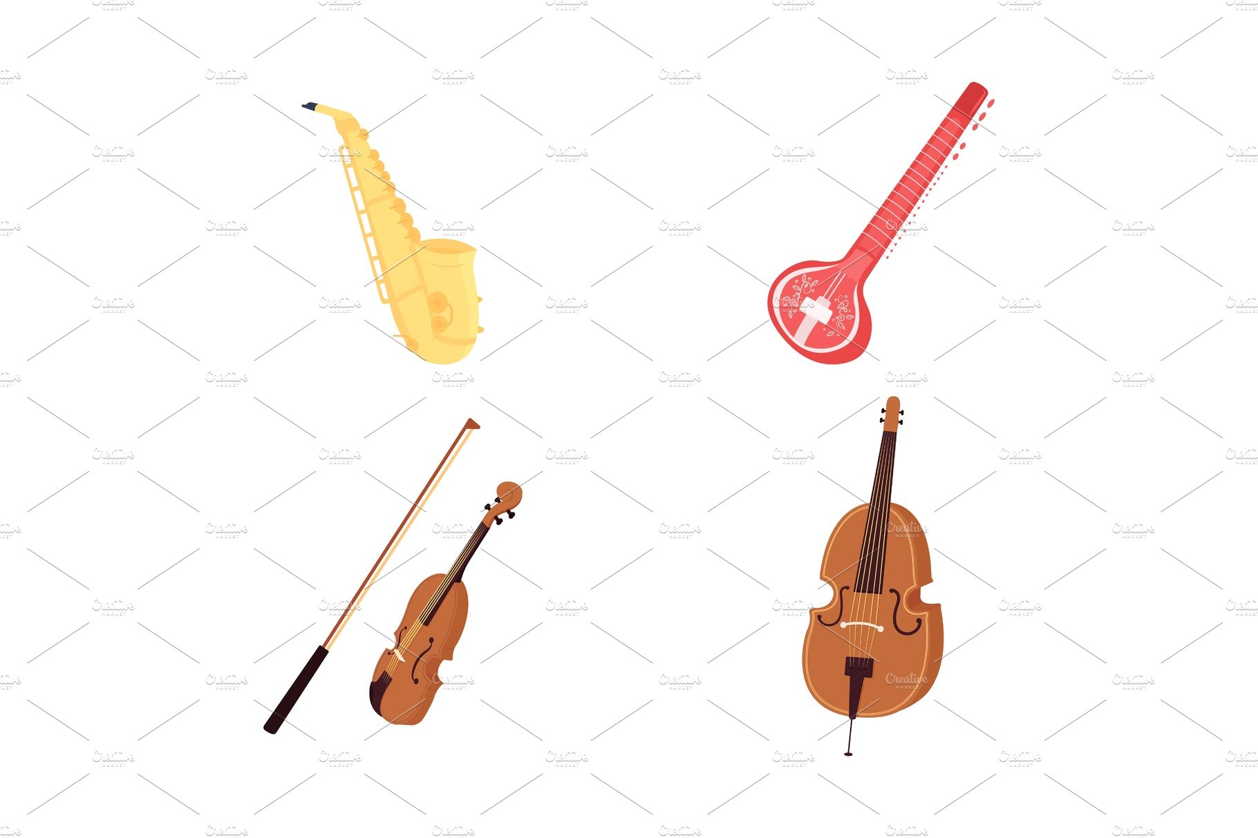 Classical musical instruments set cover image.
